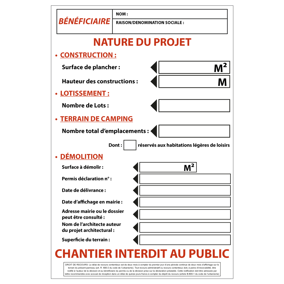 PERMIS DE CONSTRUIRE-001 Nature du projet