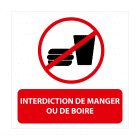 Panneaux extérieur "interdiction de manger ou boire"