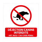 panneaux extérieur "déjection canine interdite"