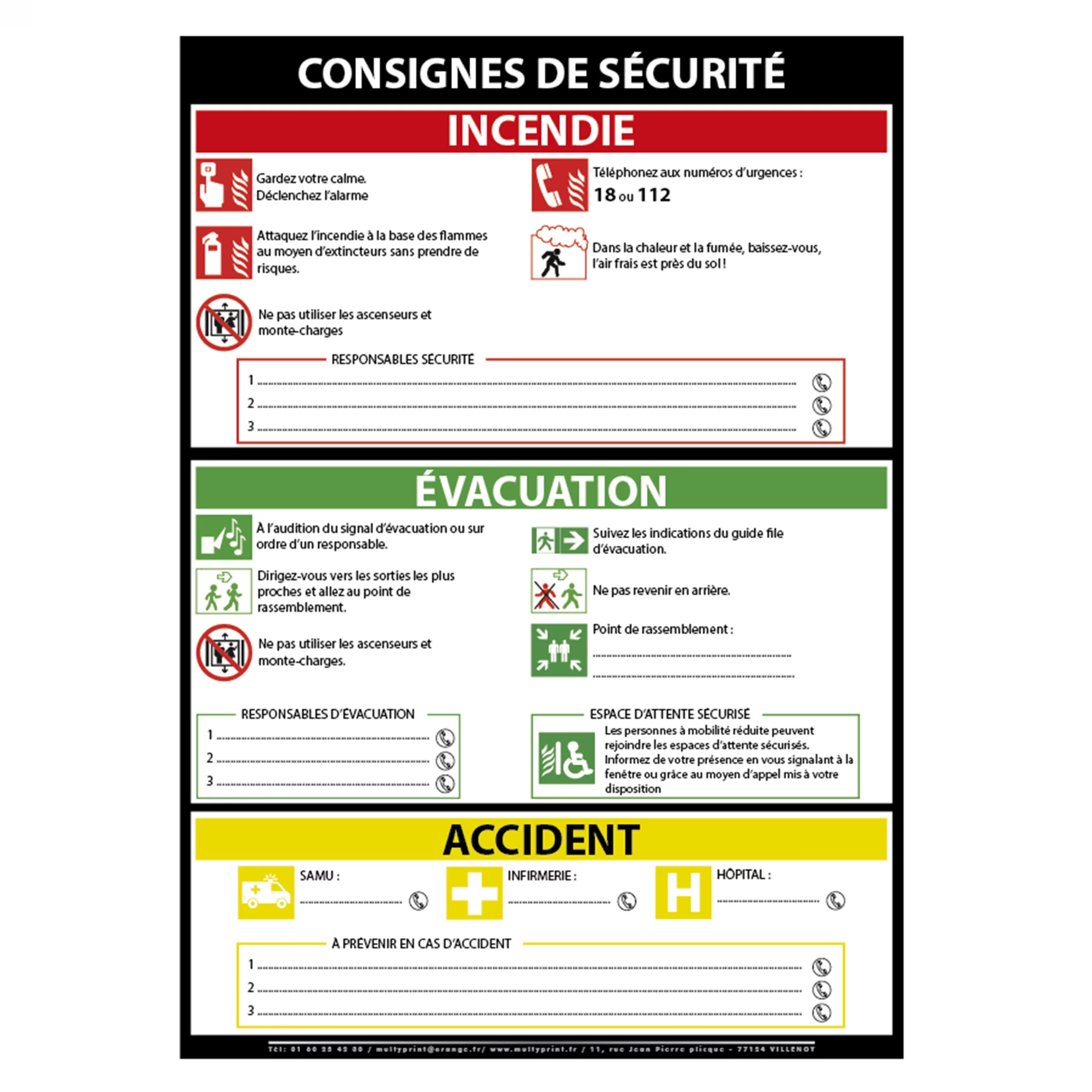 consigne de sécurité portrait