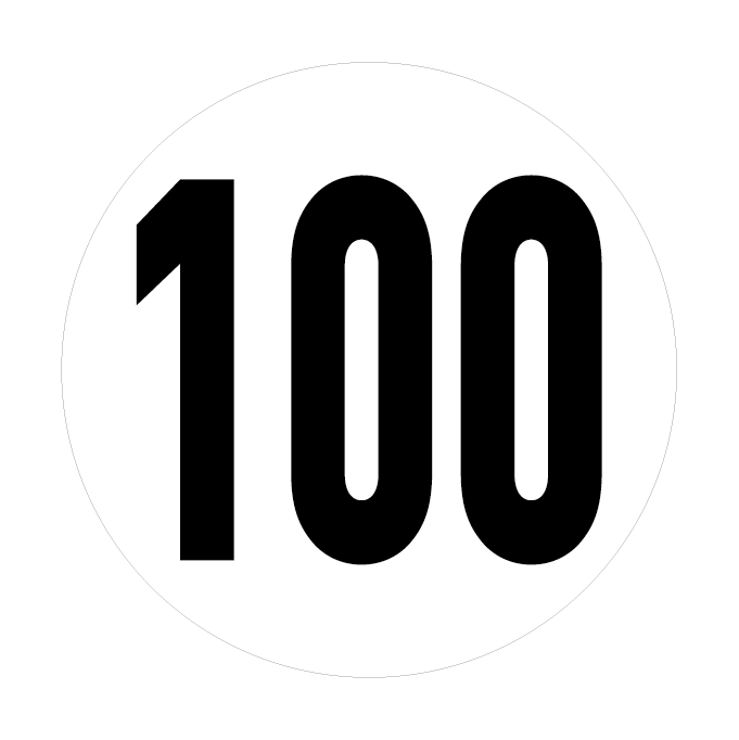 100 BLANC sticker véhicule 100