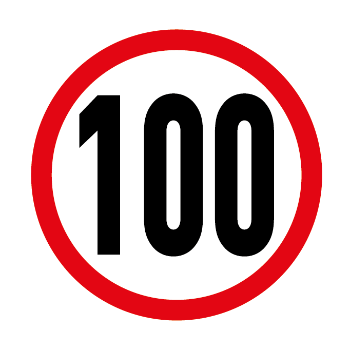 100 ROUGE sticker véhicule 100 ROUGE