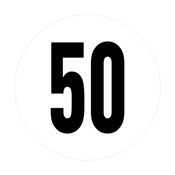 50 BLANC sticker véhicule 50