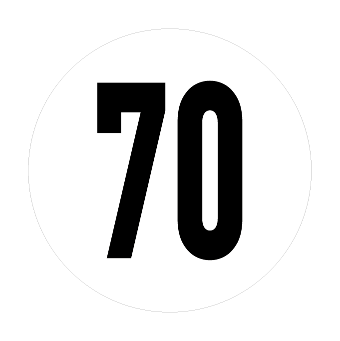 70 BLANC sticker véhicule 70