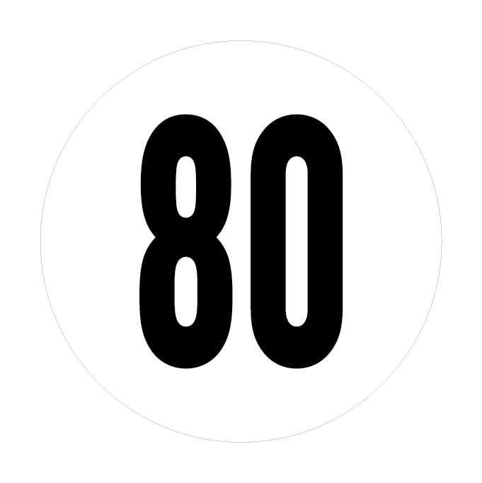 80 BLANC sticker véhicule 80