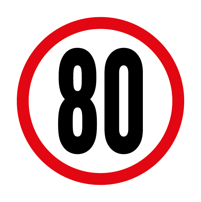80 ROUGE sticker véhicule 80 ROUGE