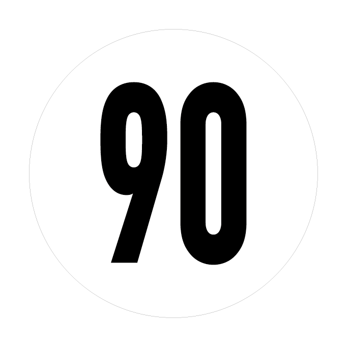 90 BLANC sticker véhicule 90