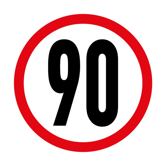 90 ROUGE sticker véhicule 90 ROUGE