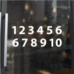 chiffre sticker découpé blanc