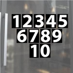 Chiffres fond noir lettre blanche