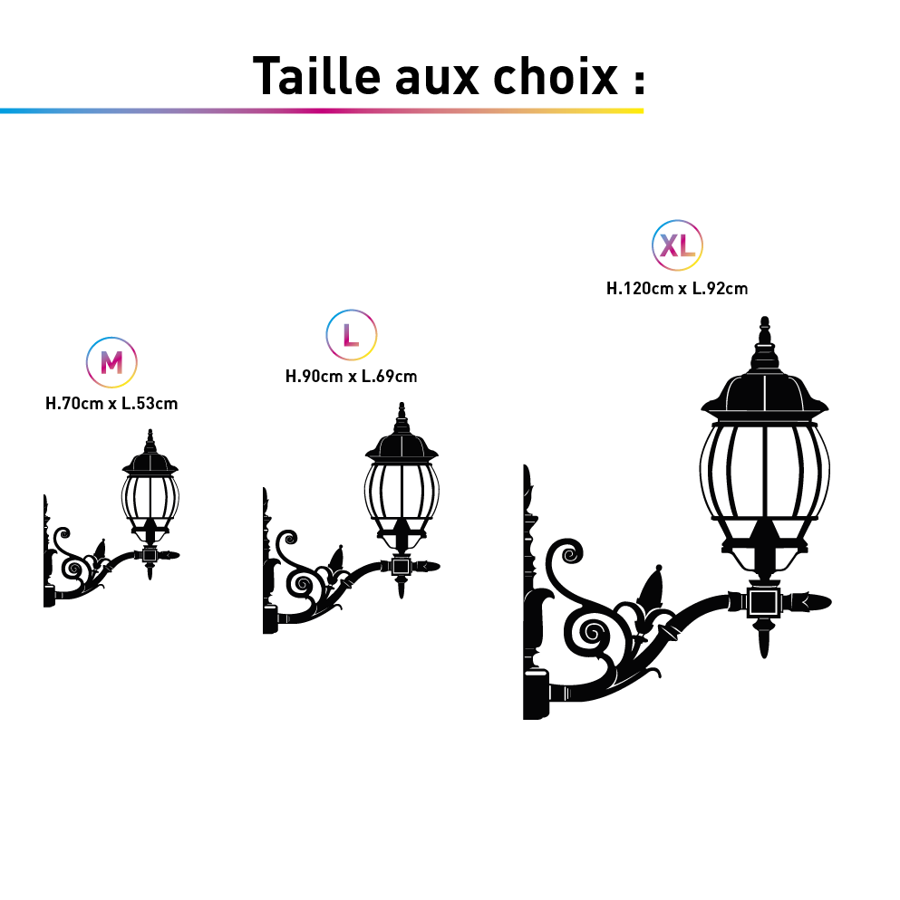 TAILLES STICKER DECORATIF LANTERNE