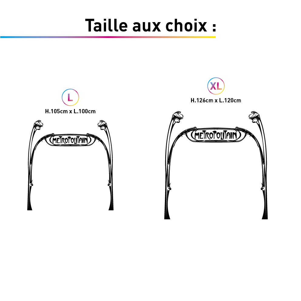 TAILLES STICKER DECORATIF METROPOLITAIN