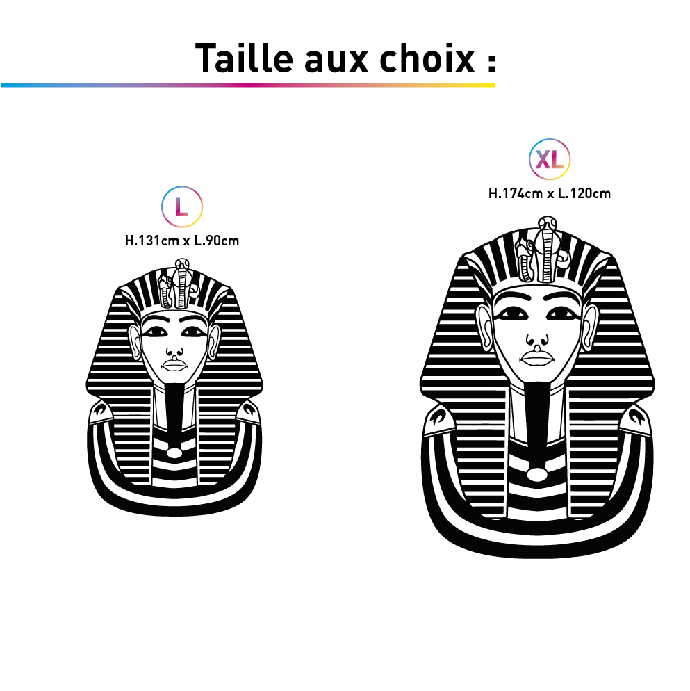 TAILLES STICKER DECORATIF PHARAON