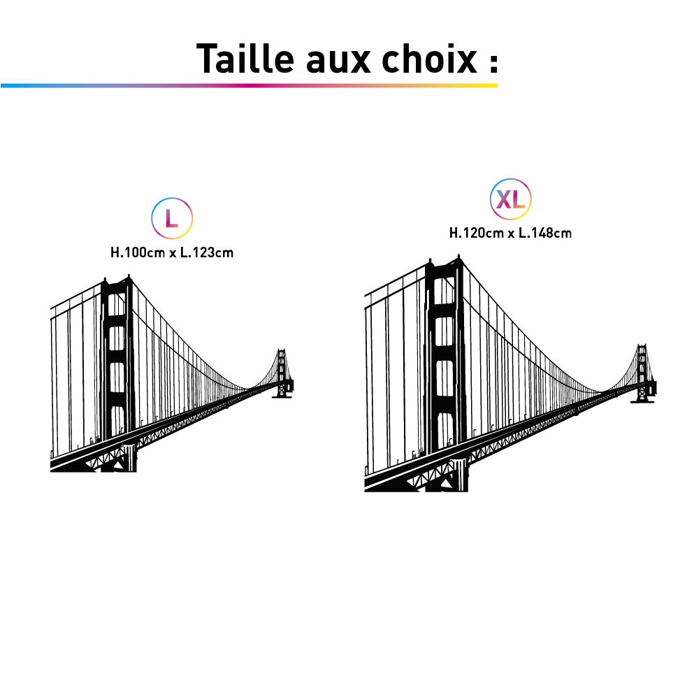 TAILLES STICKER DECORATIF SAN FRANCISCO