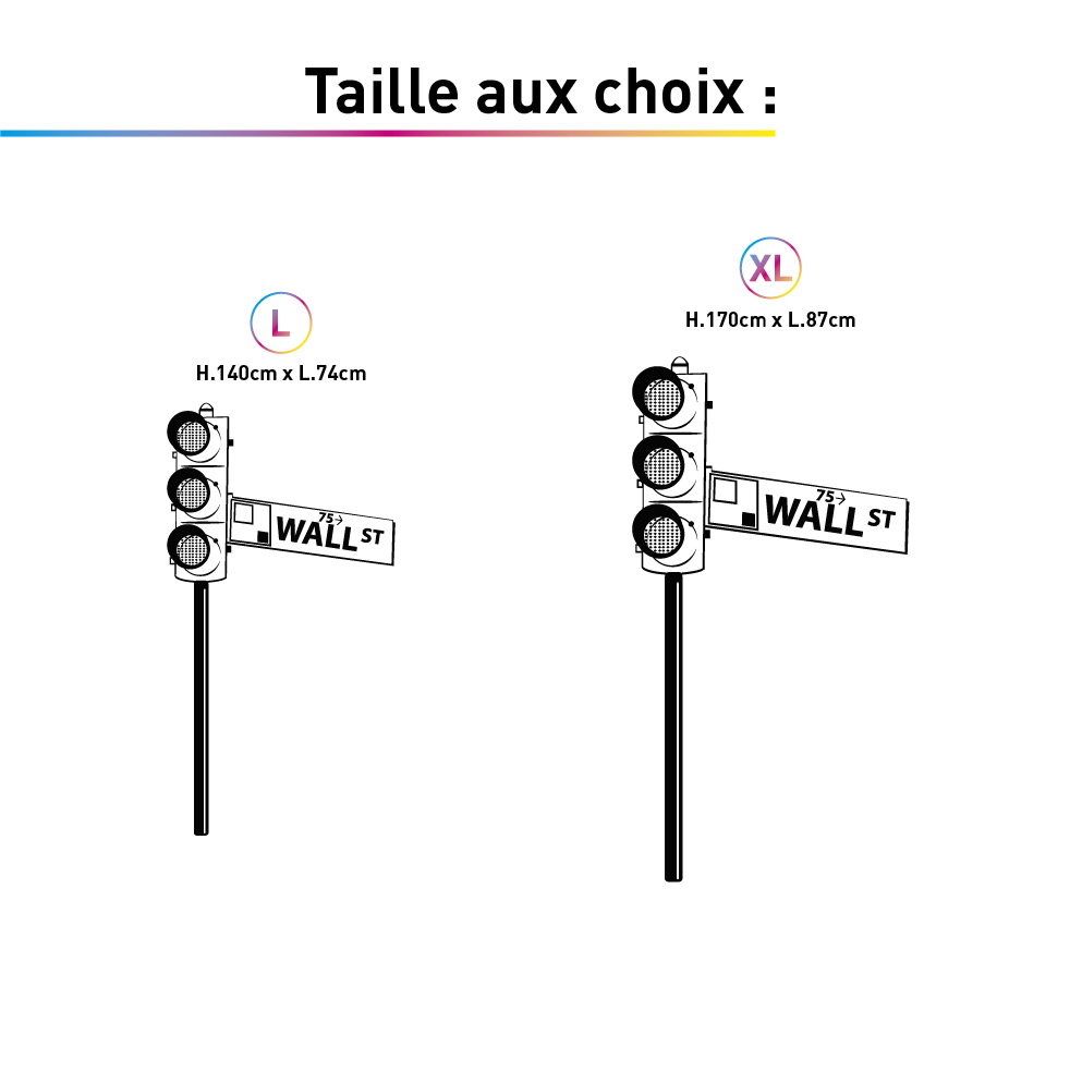 TAILLES STICKER DECORATIF WALL STREET
