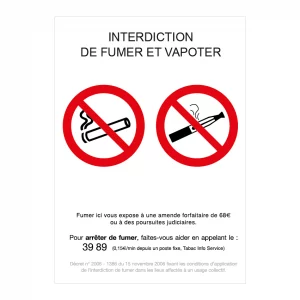 interdiction de fumer et vapoter officiel