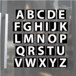 chiffre sticker avec fond noir lettre blanche