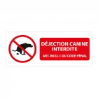 panneau extérieur déjection canine interdite