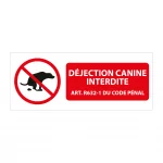 panneau extérieur déjection canine interdite