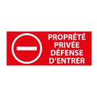 panneaux extérieur propriété privée défense d'entrer