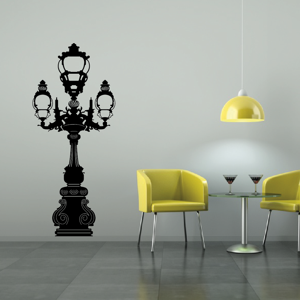 SIMULATION LAMPADAIRE BAROQUE SIMULATION STICKER DECORATIF LAMPADAIRE BAROQUE