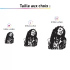 TAILLES STICKER DECORATIF BOB MARLEY